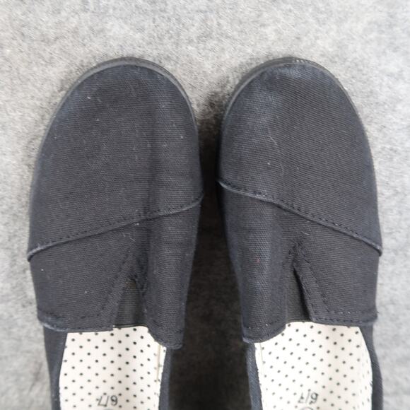 Casual Shoes Womens 6 7 Slip On Loafer Flats Sneakers Comfort Canvas Black - Picture 9 of 12
